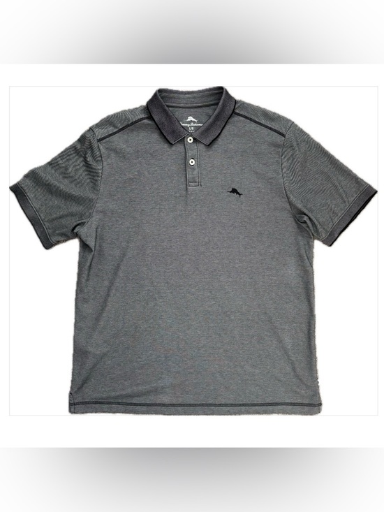 Tommy Bahama Other - Tommy Bahama Men's Short Sleeve Polo Shirt Black/Gray Textured Large - EUC